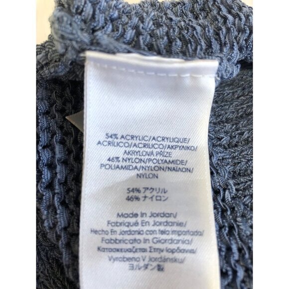 Ralph Lauren Chaps Womens Size M Sweater Loose Knit Lightweight 3/4 Sleeves Blue - Picture 6 of 9